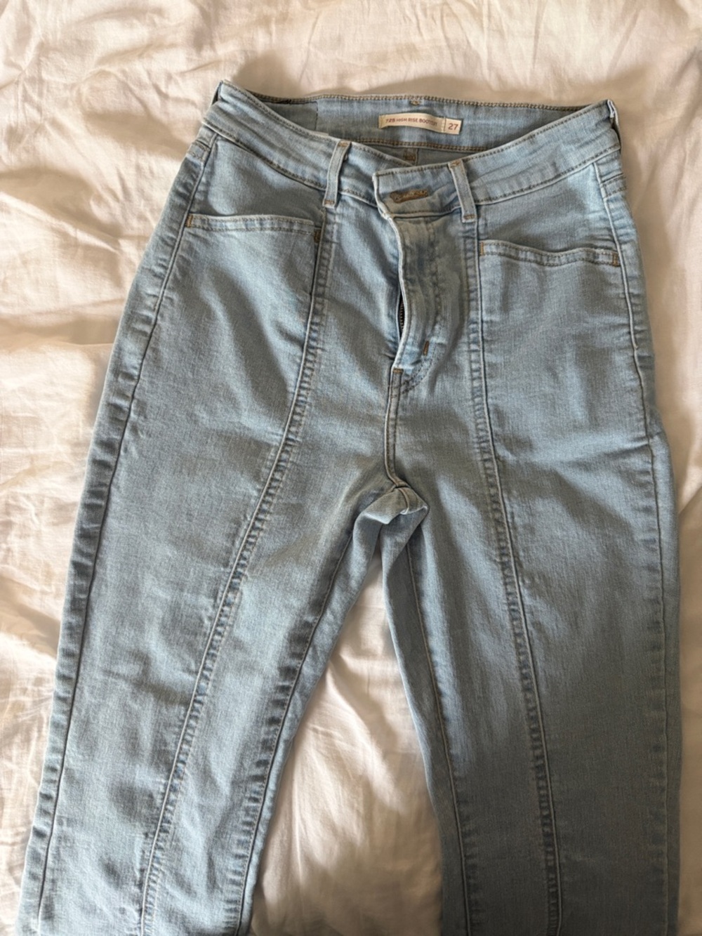 Levi's High-Rise Light Blue Jeans with Front Seams
